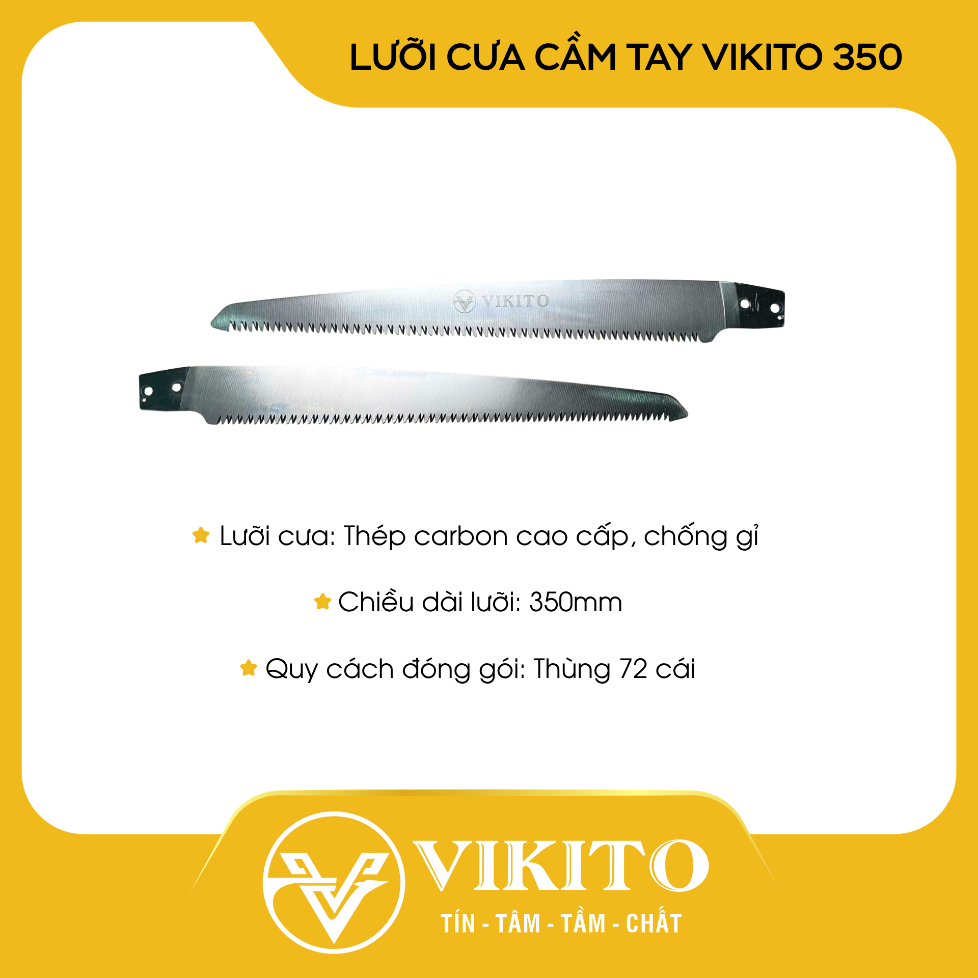 Lưỡi cưa cầm tay VIKITO 350 trắng mài bóng
